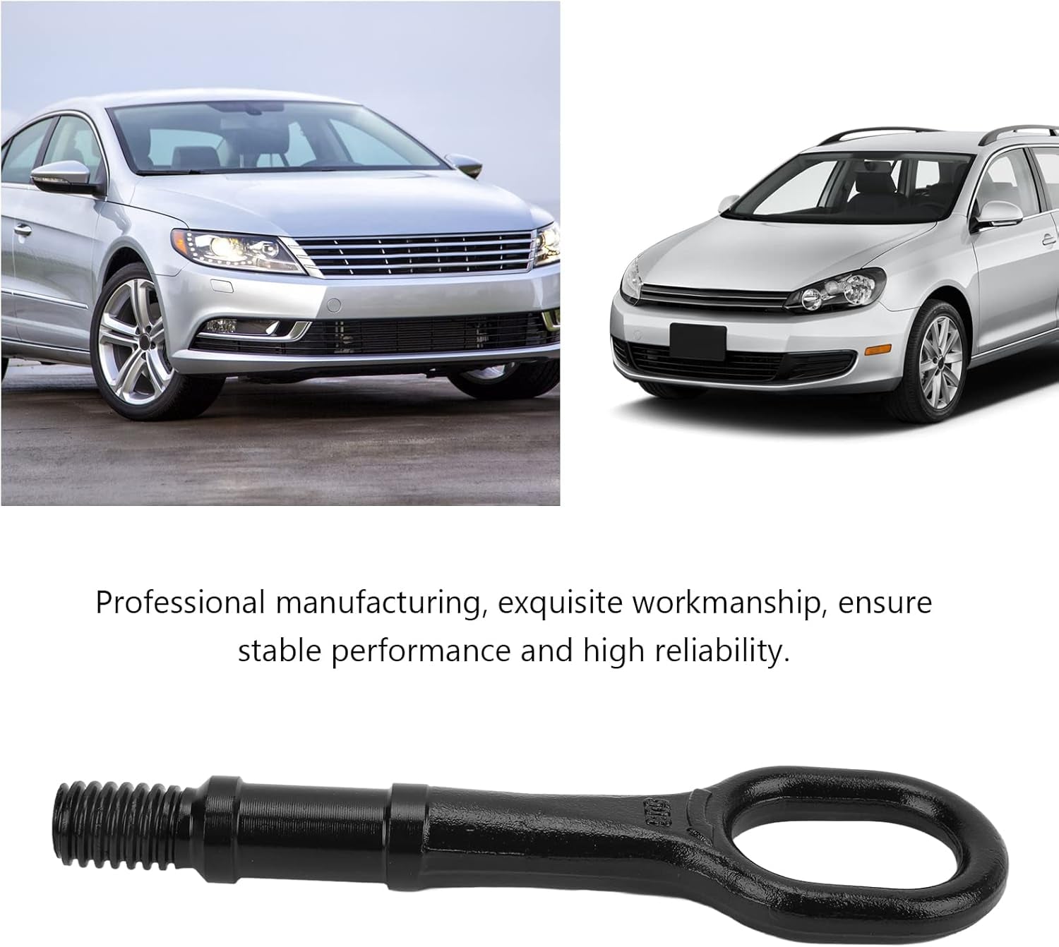 Car Tow Hook, 1T0 805 615 a Heavy Duty Bumper Trailer Black for Automobile