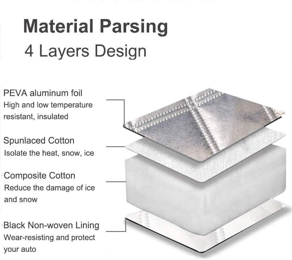 Car Windshield Snow Cover,  Magnetic Thickened Frost Guard Windshield Ice Cover, Fireproof, Waterproof Flame Retardant Fabric Suitable for Winter and Summer - 61.8''X 49.6'' Fits Most Cars