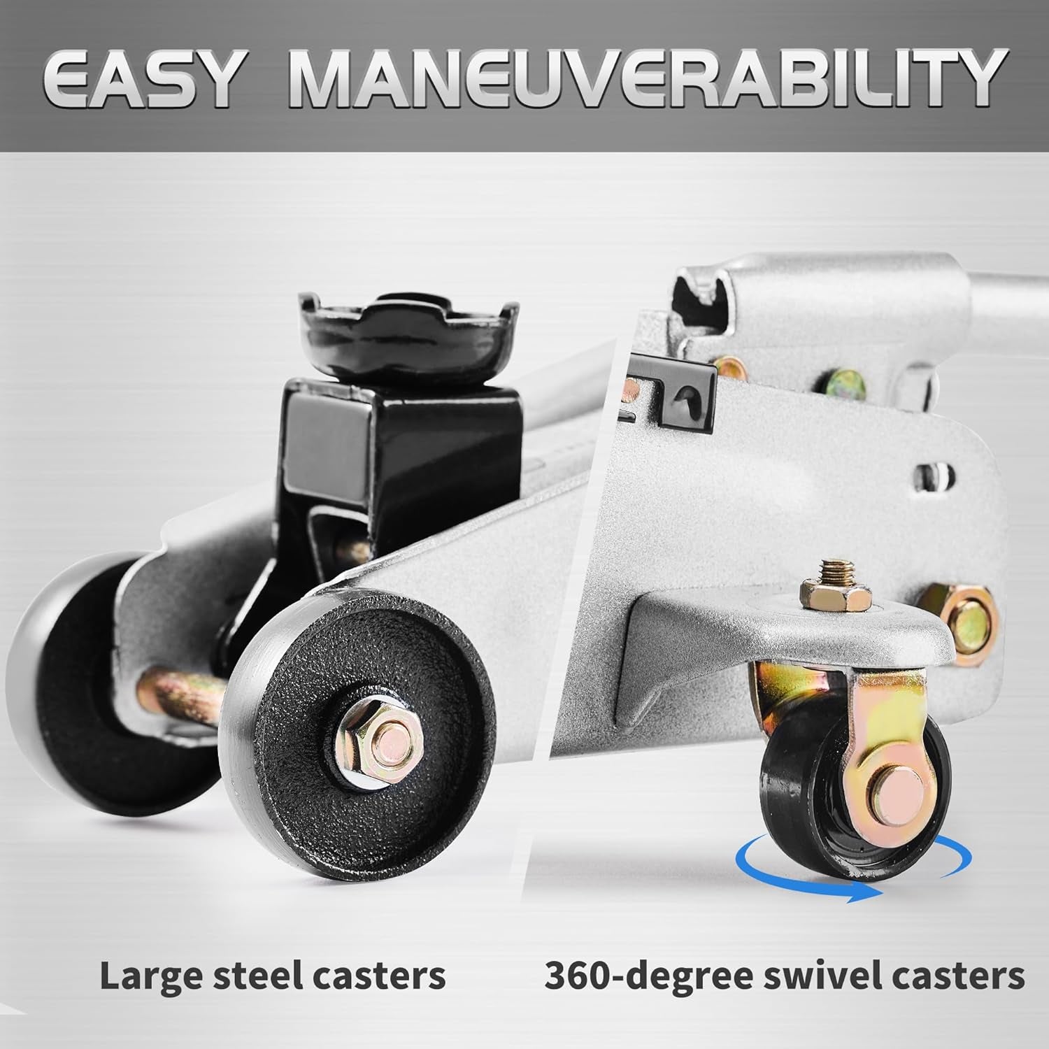 Floor Jack, Hydraulic Portable Car Lift Jack, 1.5 Ton (3,000 Lb) Capacity (Silver)