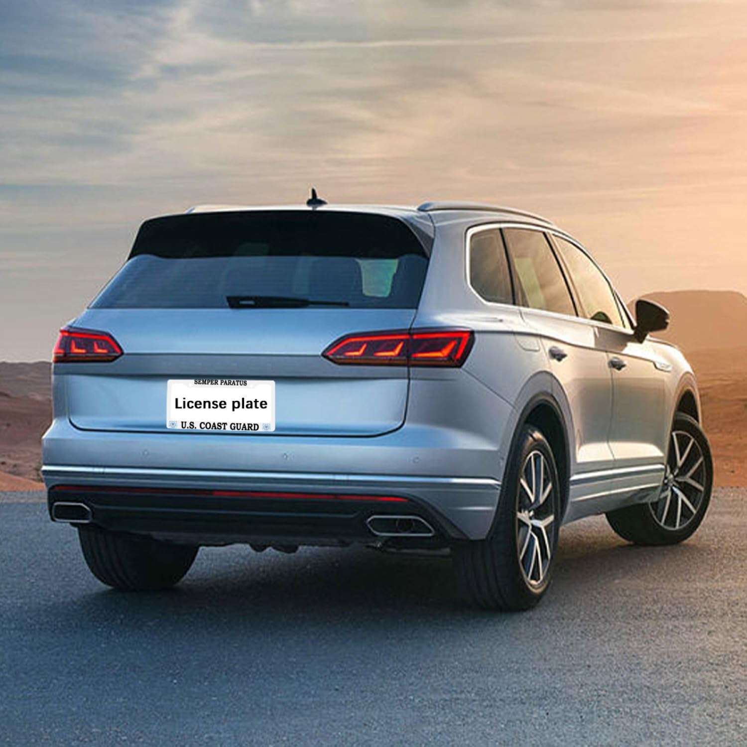 US Coast Guard Semper Paratus License Plate Frame Stainless Steel Car Accessories Personalized License Plate Cover Fits Standard U.S. Vehicles 12 X 6 Inches