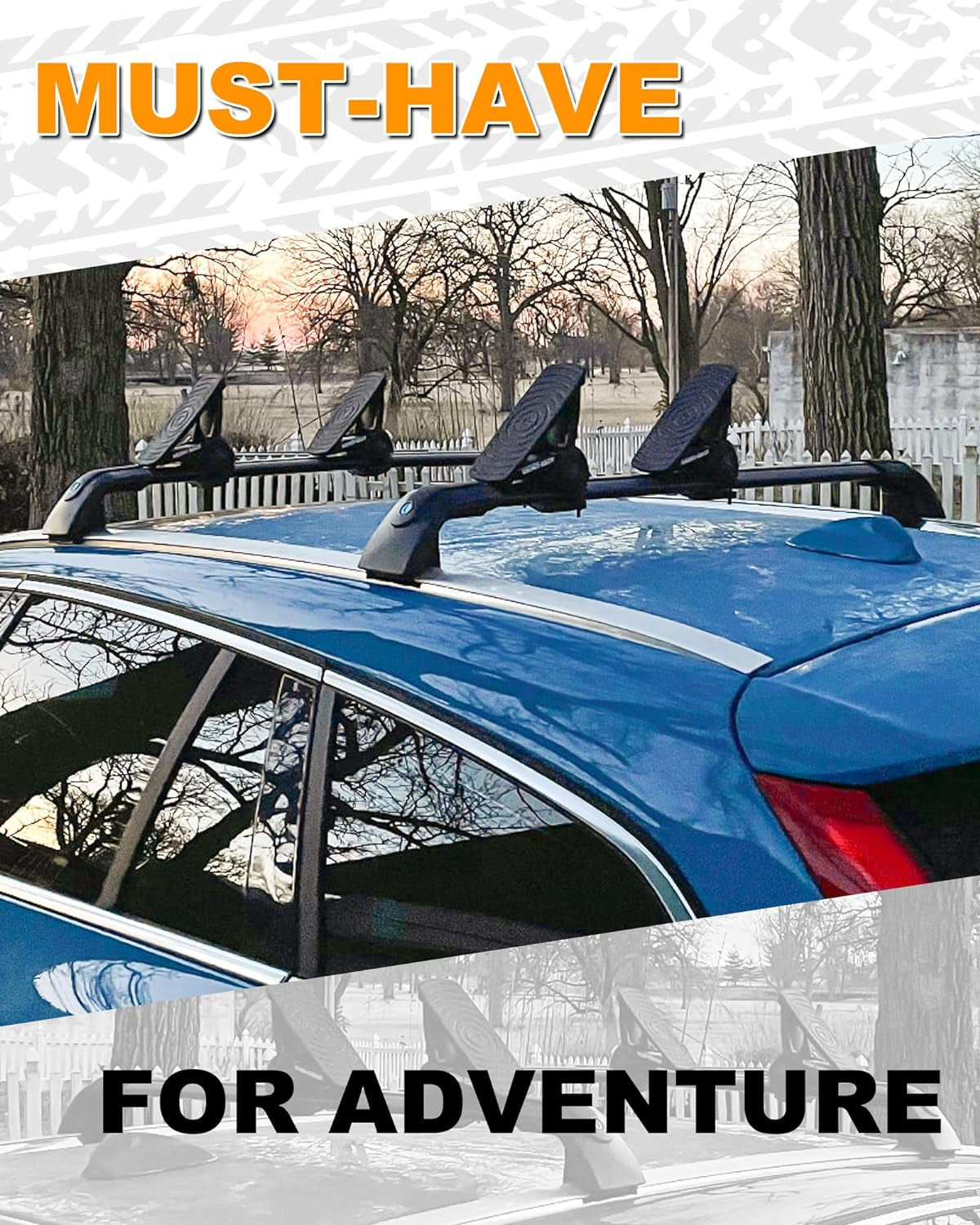 Black Crossbars Fit for 2013-2018 Hyundai Santa Fe Sport Cross Bars Roof Luggagr Rack (ONLY for Model with Side Rails)