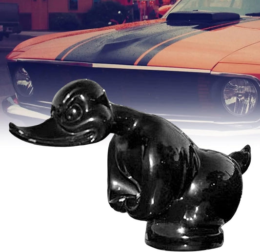 Angry Duck Hood Ornament, 3D Car Chromed Metal Hood Ornament Electroplating Black/Silver Color Polished High Shine, Angry Duck Decor Ornament for Car, Desktop, Cabinet, Bar (Black)