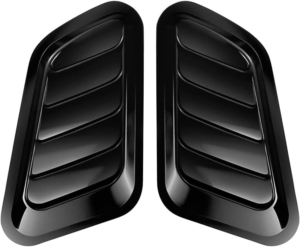 2PCS Universal Hood Air Vents for Car Hood Scoop, Bonnet Vent Hood Air Intake Trim Cover (Black)