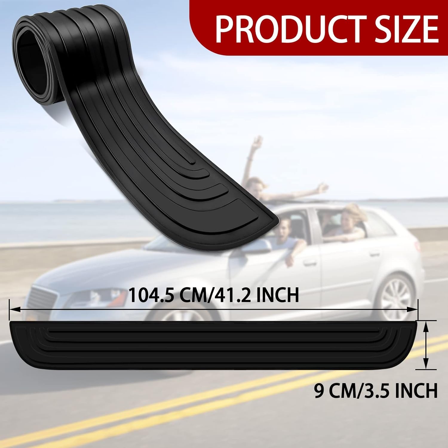 Rear Bumper Protector, Self-Contained Viscose Natural Rubber Material Car Bumper Guard, Car Bumper Protector for Most Models Car Exterior Accessories
