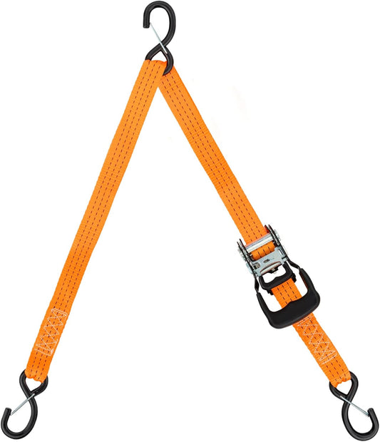 Jet Ski Ratchet Strap,3 Point Tie down Strap 1.5 Inches X 10 Feet, Super Sturdy Tie Downs for Jet Skis, Seadoo, Waverunner,Pwc,3000 Lbs Break Strength,S Hooks with Safety Clip