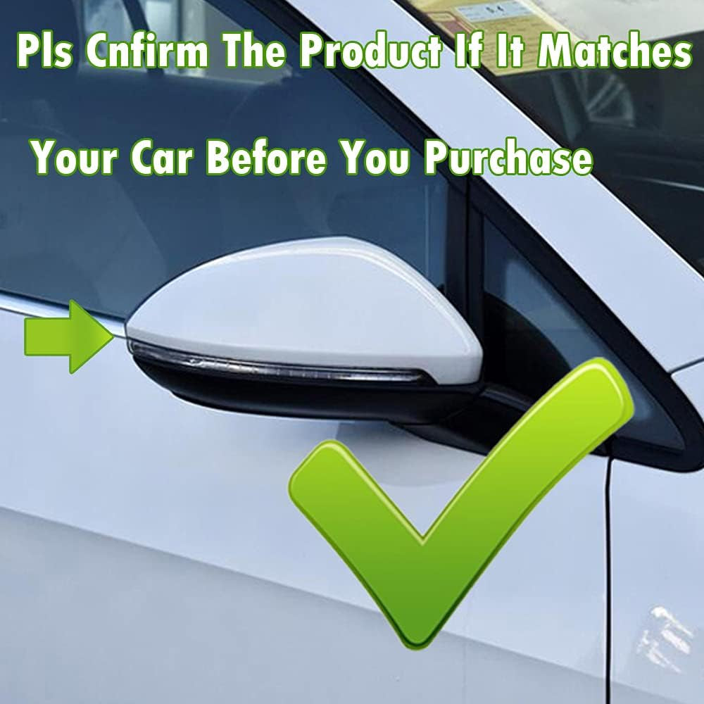 1 Pair Black Rearview Mirror Cover Left Right Side Mirror Covers Caps for VW Golf MK7 7.5 GTI 7 Golf 7 R (Carbon Fiber)