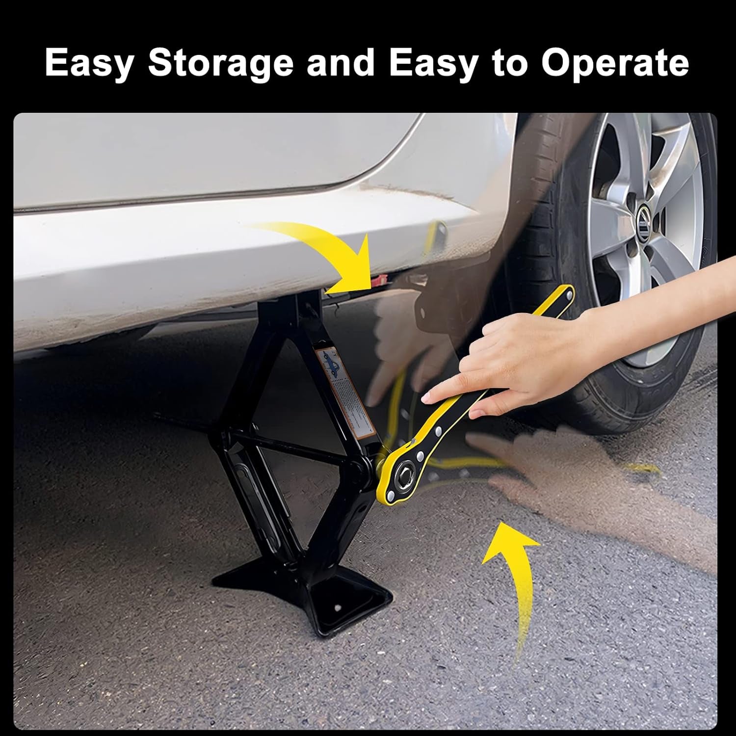 Scissor Jack for Car - 2 Ton (4409 Lbs) Car Jack Kit,Quick Lifting Tire Changing Kit, Tire Jack Kit for Auto/Suv/Mpv (2 Ton)