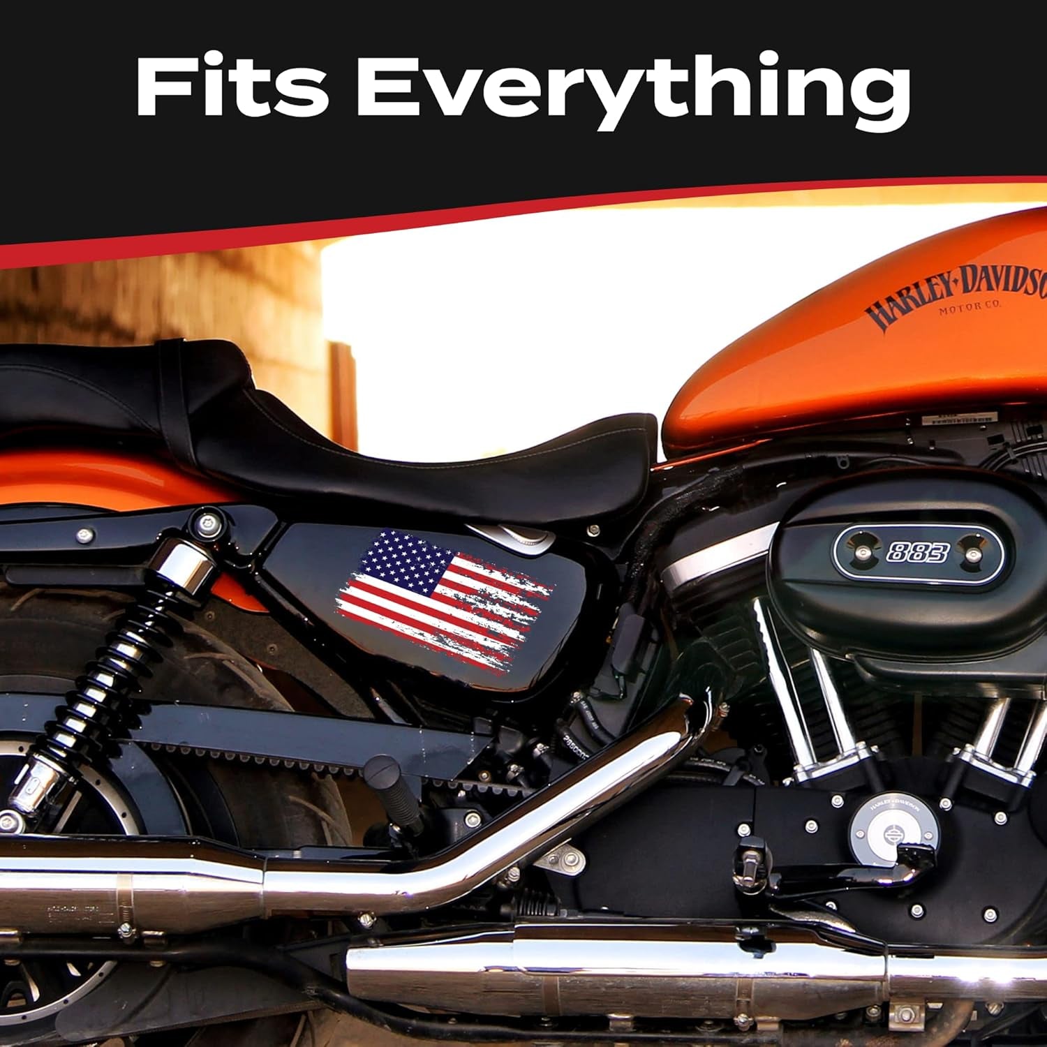 American Flag Decal - Distressed Patriotic Vinyl Bumper Sticker for Cars, Trucks & Vehicle Windows - Made in USA (5.7X3.6 Inches) - SSB