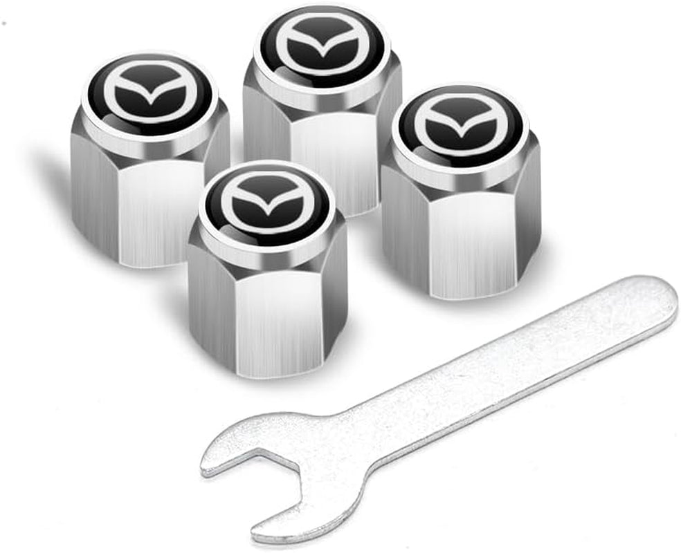 Car Wheel Tire Valve Stem Caps for Mazda BT-50 2006-2023,Tire Valve Caps Stem Covers Dust Caps for Car Tyres Car Wheel Air Cover Tire Air Cap Car Accessories,Silver-A