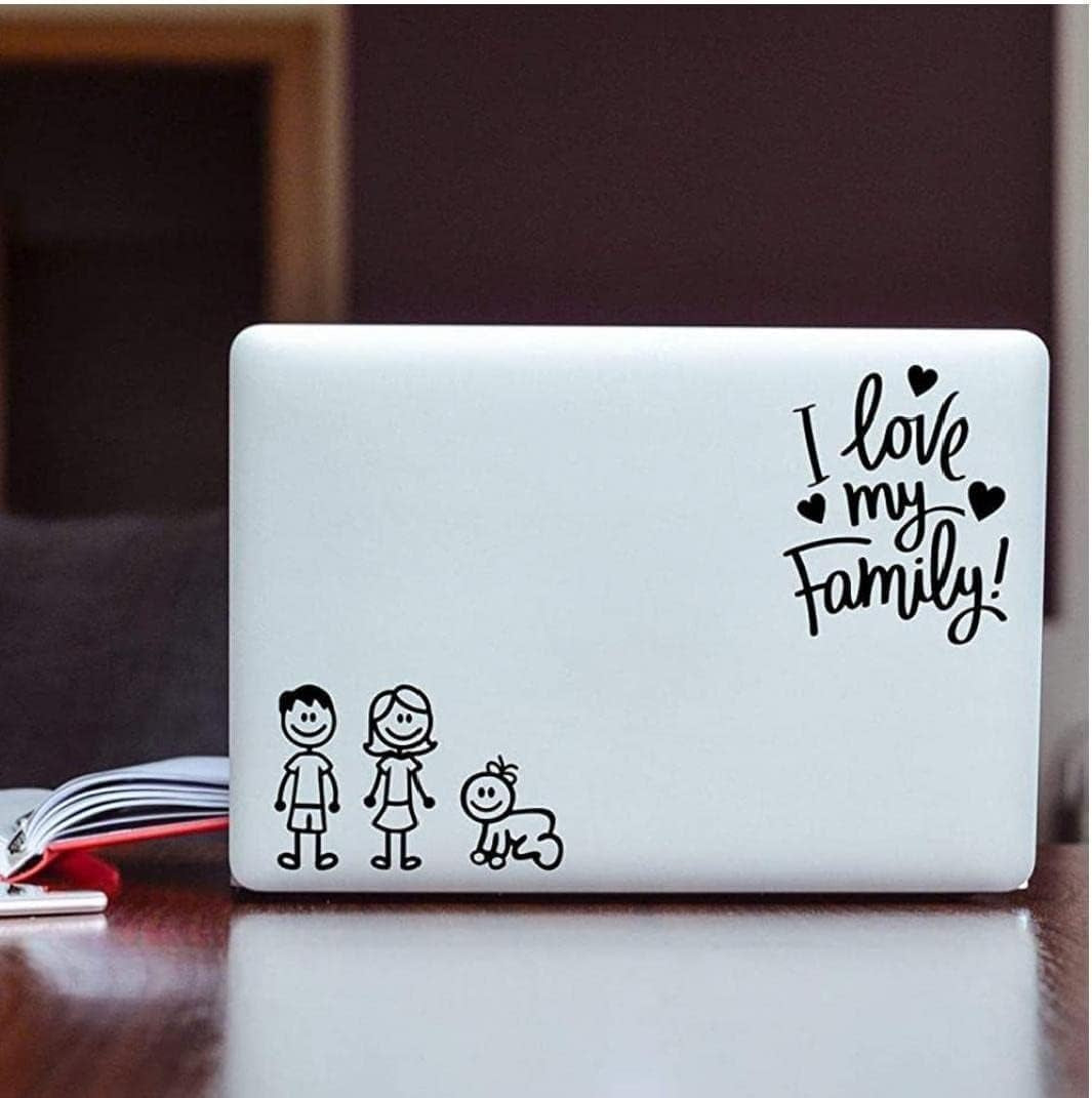 White Car Sticker I Love My Family Car Bling Stickers and Decals Pet Cat Dog Animal Decal for Car Window Phone Notebook Decorative Cars Walls Exterior Accessories