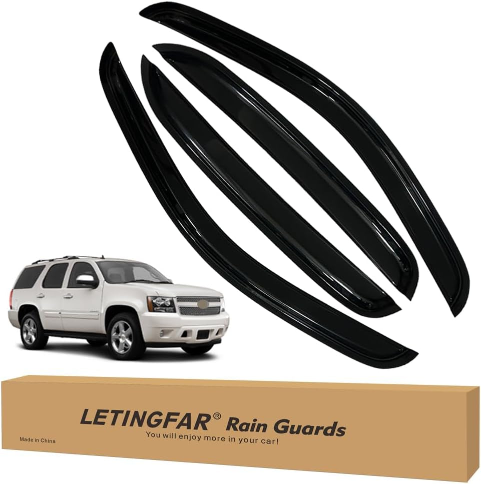 Tape-On Rain Guards for 2007-2014 Chevy Tahoe, for 2007-2014 Chevrolet Tahoe Accessories,Side Vent Visors Shades Window Deflectors for Chevrolet Tahoe
