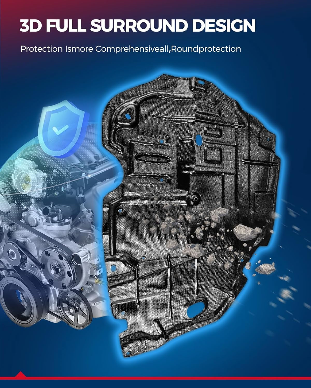 Engine Splash Shield Compatible with 2012-2014 Camry Replace# 1228177, 1228178