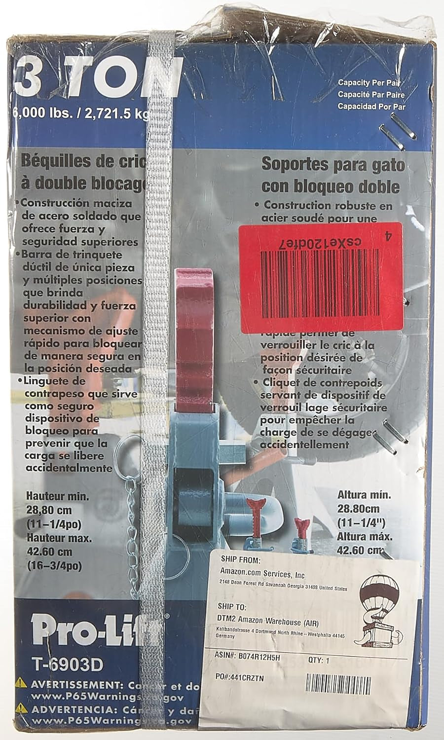 T-6903D Double Pin Jack Stands - 3 Ton