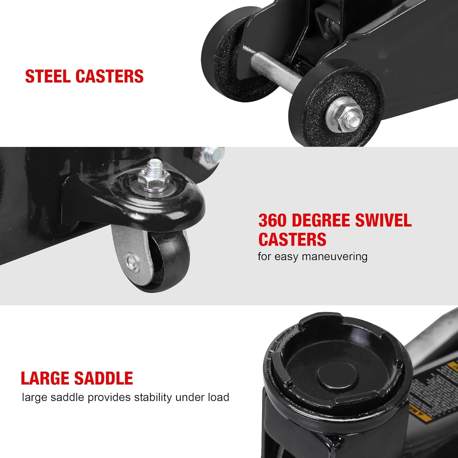 Hydraulic Trolly Service/Floor Jack with Blow Mold Carrying Storage Case, 1.5 Ton (3,000 Lb) Capacity, Black,At820014Sb-1