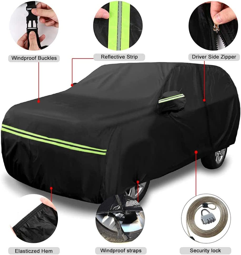 Waterproof Car Cover Replace for 2013-2025 Buick Encore, 6 Layers All Weather Car Covers with Zipper Door & Windproof Bands for Snow Rain Dust Protection