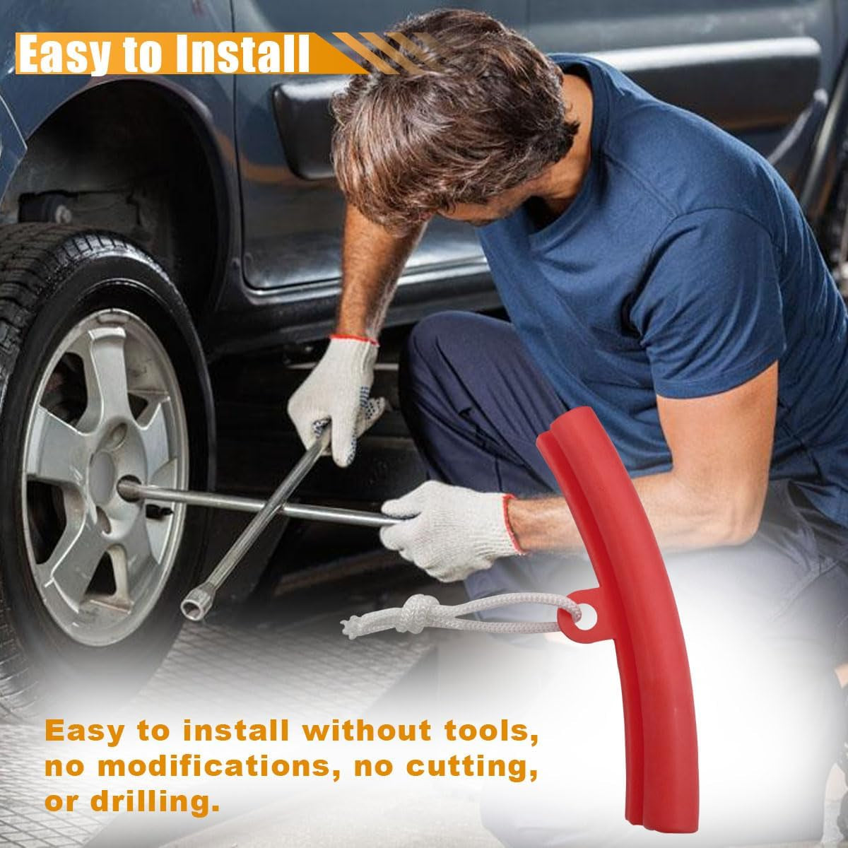 5PCS Car Tire Changing Rim Protector, Tire Changer Guard Edge Savers, Fixing Tire Rim Protective Cover for Wheel Scratch Prevention, Car Accessories for Motorcycle SUV (Red)