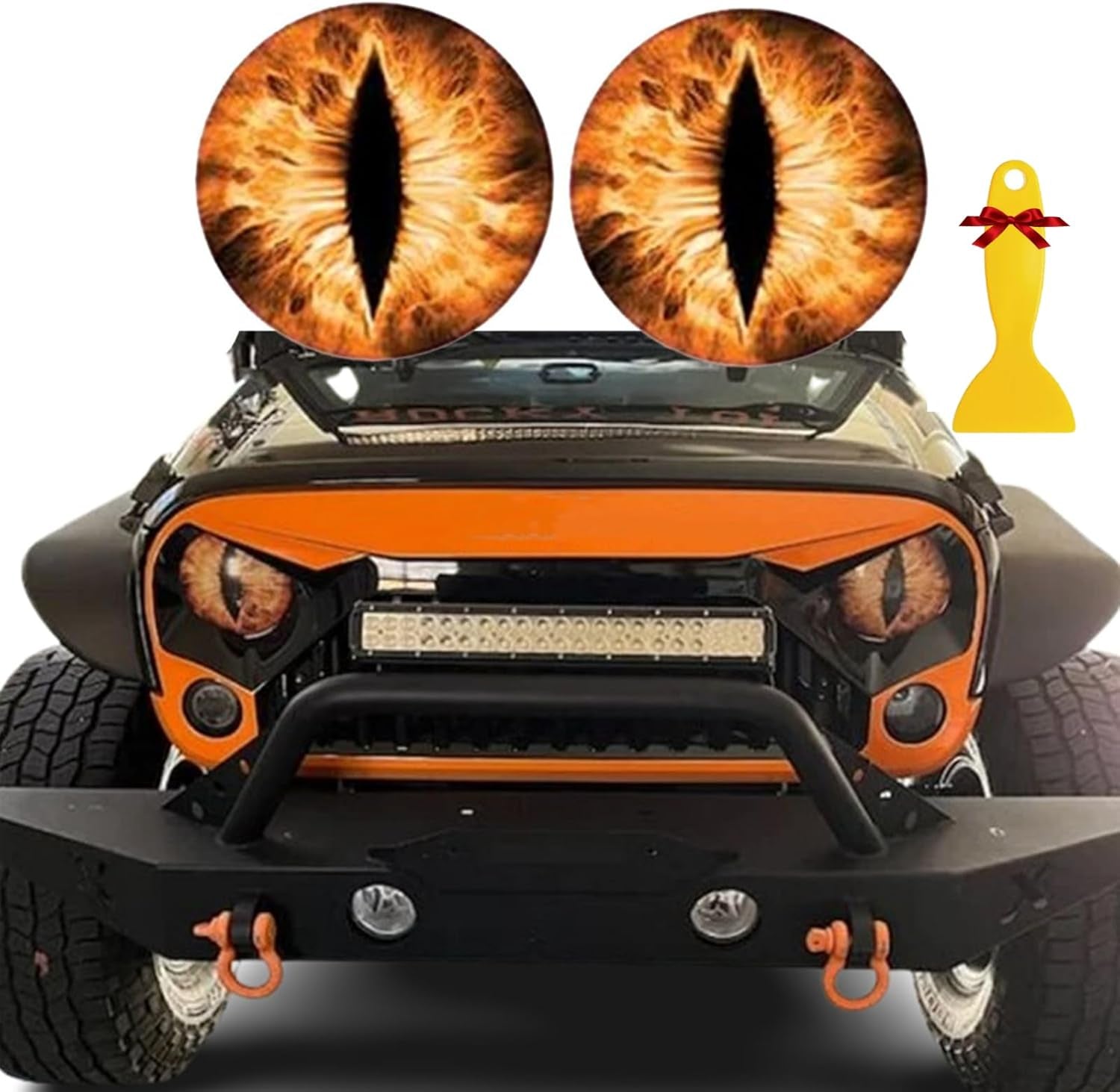 Beast Eyes Headlight Decals Pair, Eyes Decal for Jeep Headlights, round Headlight Decal,3D Stereo Eyes Headlight Decal Stickers, Funny Decals for Truck Car Body Window Bumper Decoration (#04)