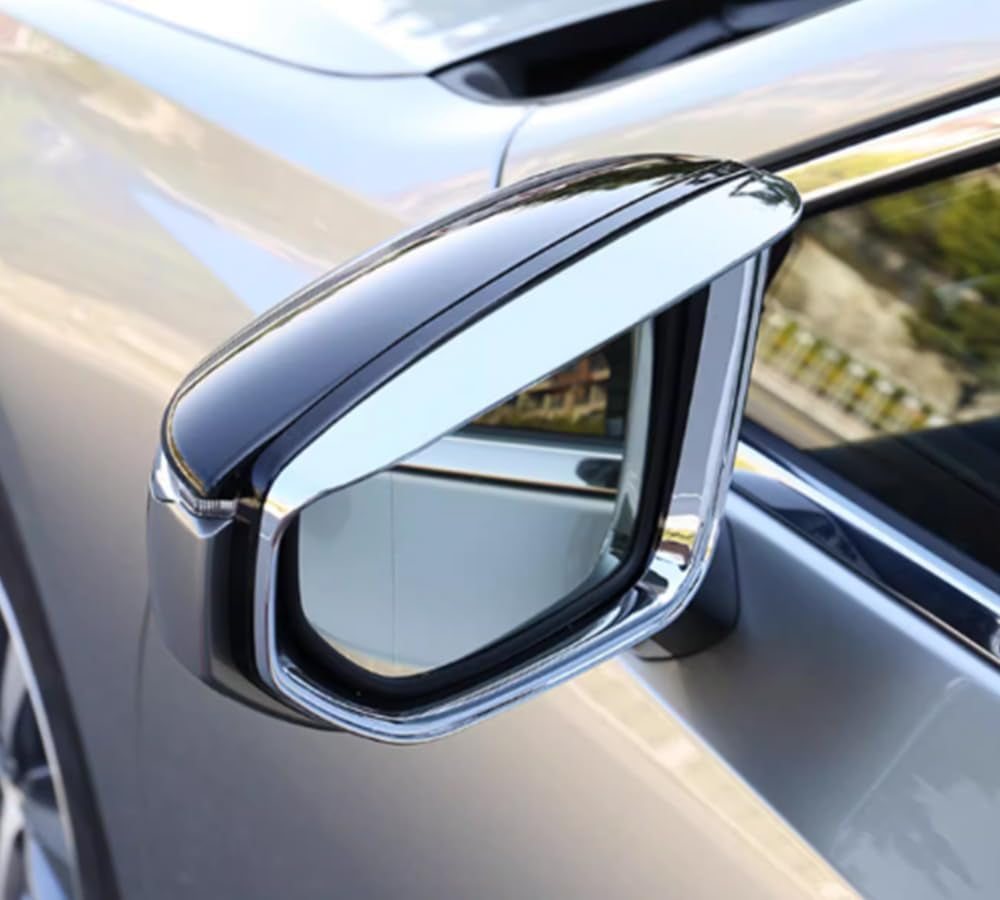 Auto Accessories Fit for Lexus NX 250 350H 450H+ 2022 2023 2024 Rearview Mirror Rain Eyebrow Covers Trim (Chrome Silver) ABS 2PCS