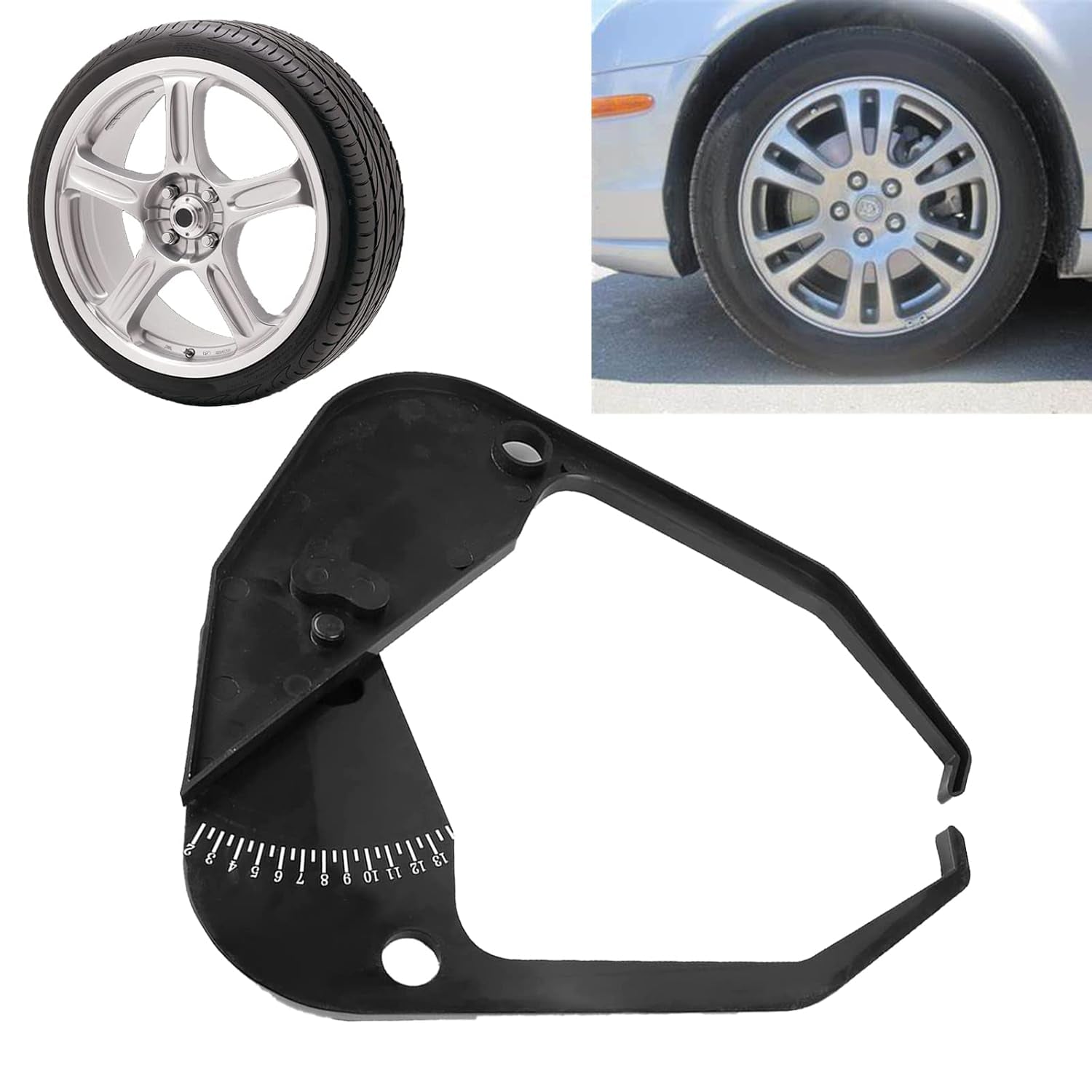 Car Tire Caliper, Wheel Caliper Tool, Wheel Width Caliper, Portable Wheel Rim Width Measuring Tool Tire Balancer Car Wheel Caliper Car Measuring Tool