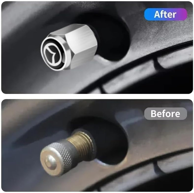 Car Wheel Tire Valve Stem Caps for Mazda BT-50 2006-2023,Tire Valve Caps Stem Covers Dust Caps for Car Tyres Car Wheel Air Cover Tire Air Cap Car Accessories,Silver-A