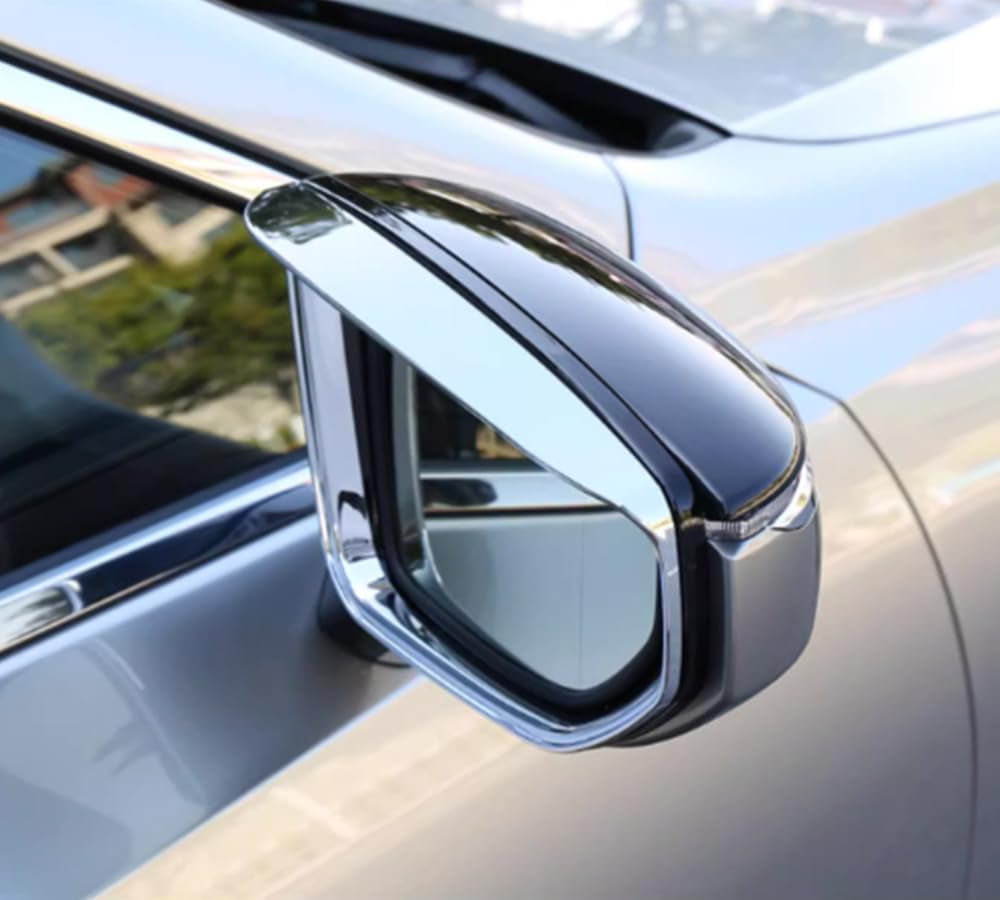 Auto Accessories Fit for Lexus NX 250 350H 450H+ 2022 2023 2024 Rearview Mirror Rain Eyebrow Covers Trim (Chrome Silver) ABS 2PCS