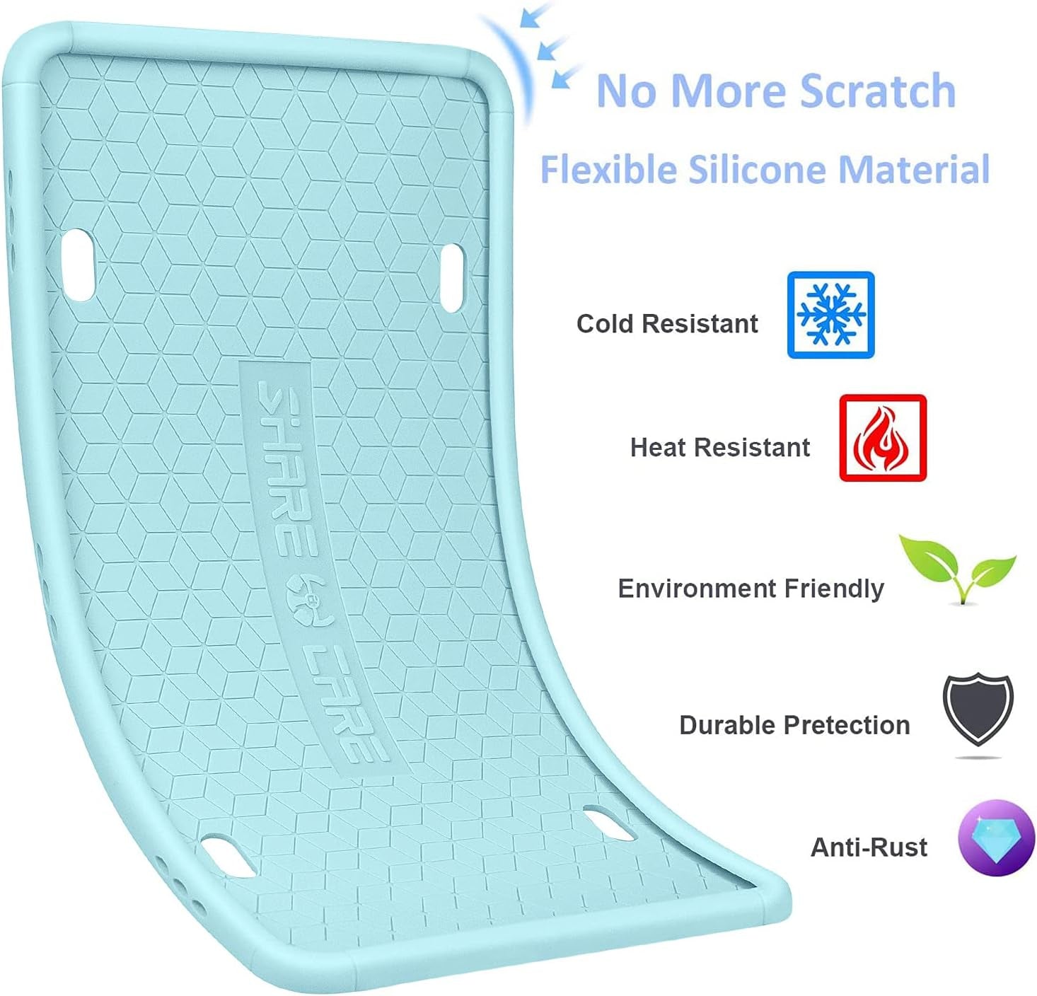 2 Pack Silicone License Plate Frame, Front Back License Plate Cover, License Plate Bracket Holder Rust-Proof Rattle-Proof Weather-Proof for US CA Standard Cars (Dark Blue)