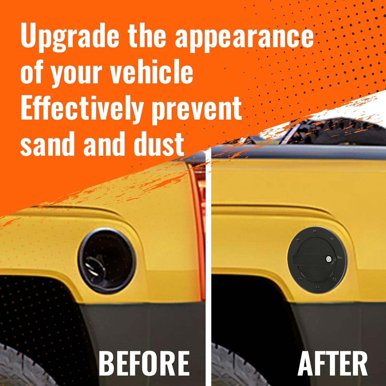 Locking Gas Cap Cover Compatible with 2003-2010 Hummer H3 H3T Fuel Tank Filler Door with Lock Aluminum Exterior Accessories (Textured Black)