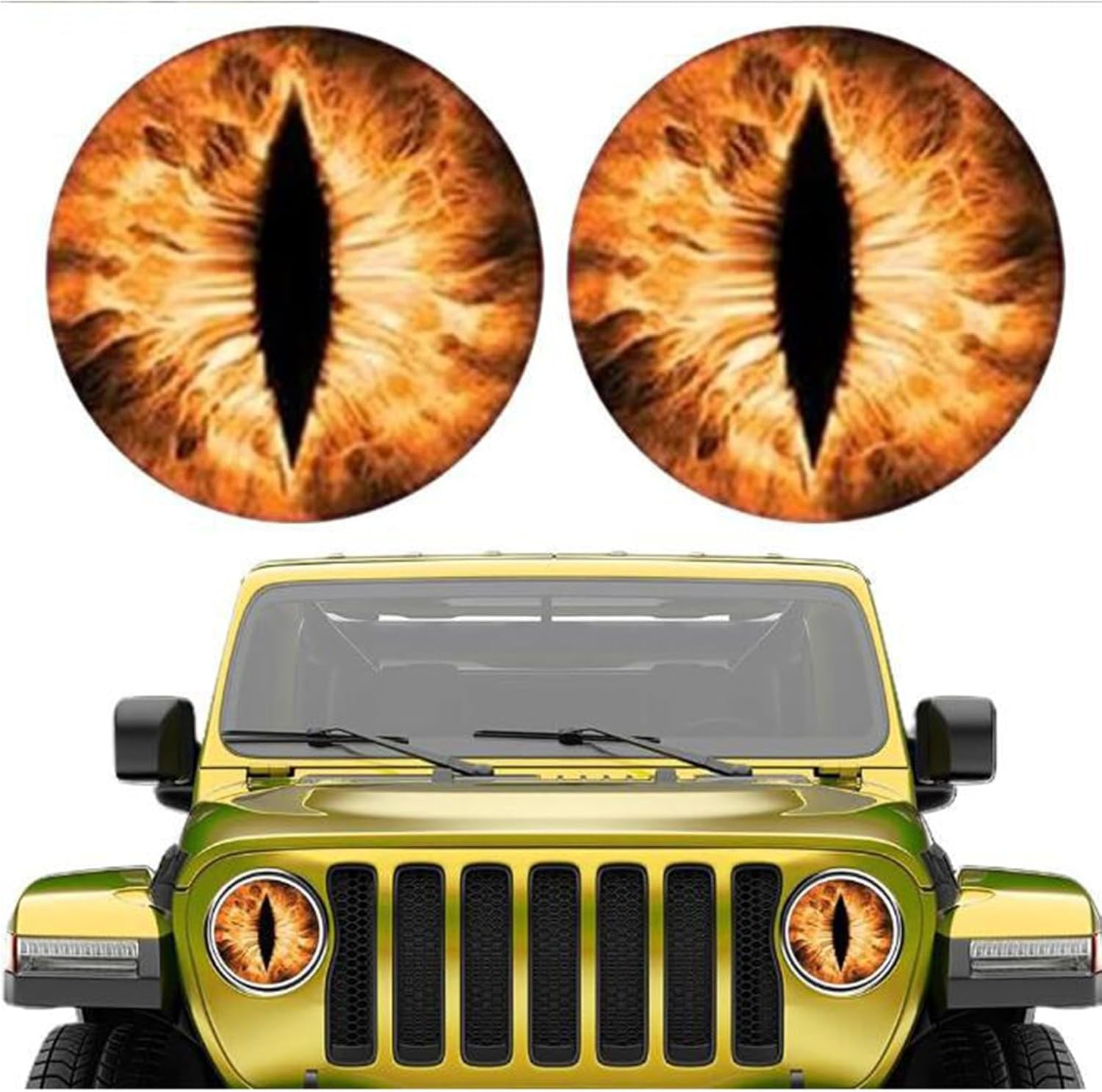 Beast Eyes Headlight Decals Pair, Eyes Decal for Jeep Headlights, round Headlight Decal,3D Stereo Eyes Headlight Decal Stickers, Funny Decals for Truck Car Body Window Bumper Decoration (#04)