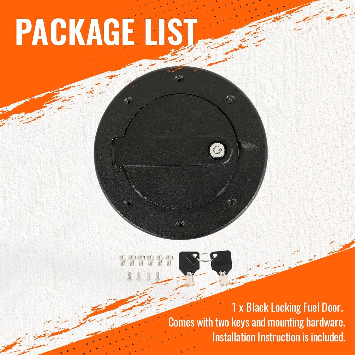 Locking Gas Cap Cover Compatible with 2003-2010 Hummer H3 H3T Fuel Tank Filler Door with Lock Aluminum Exterior Accessories (Textured Black)