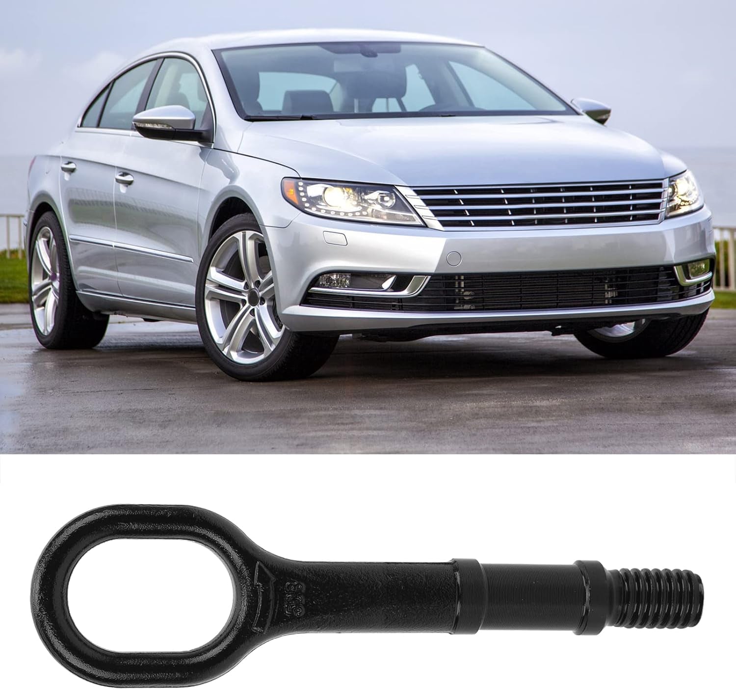 Car Tow Hook, 1T0 805 615 a Heavy Duty Bumper Trailer Black for Automobile