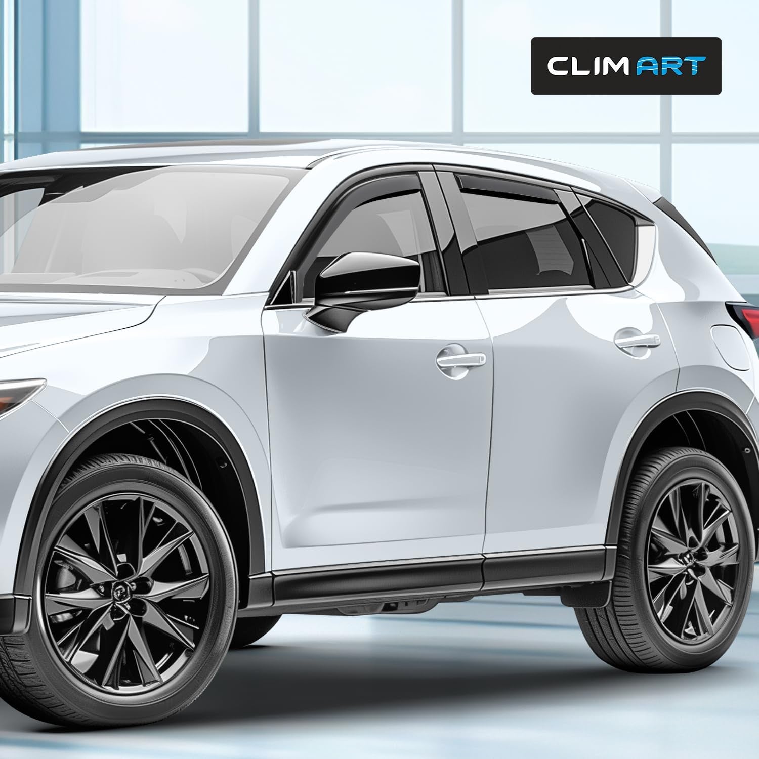 In-Channel Incredibly Durable Rain Guards for Mazda CX-5 2017-2025, Original Window Deflectors, Vent Deflector, Vent Window Visors, Dark Smoke Car Accessories, 4 Pcs. - 617269