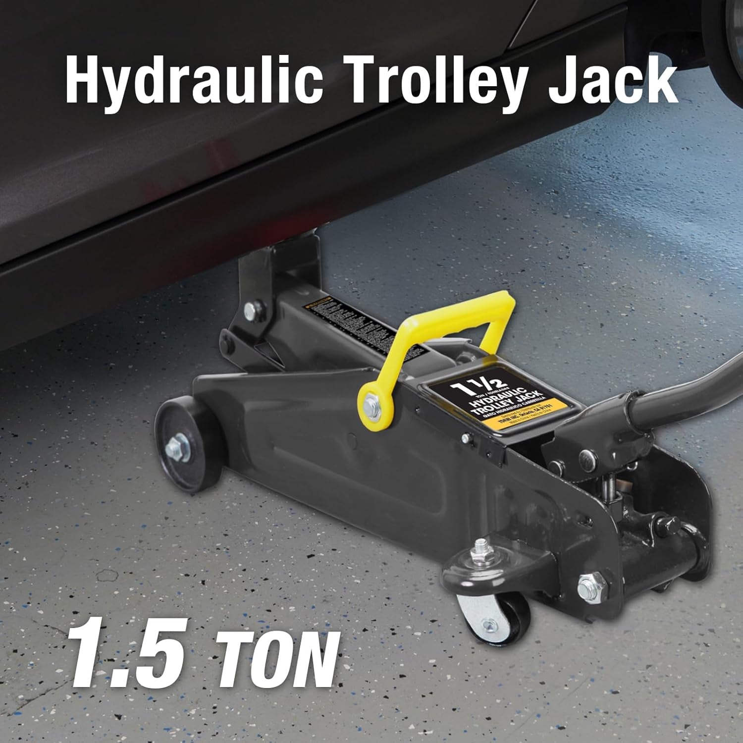 Hydraulic Trolly Service/Floor Jack with Blow Mold Carrying Storage Case, 1.5 Ton (3,000 Lb) Capacity, Black,At820014Sb-1