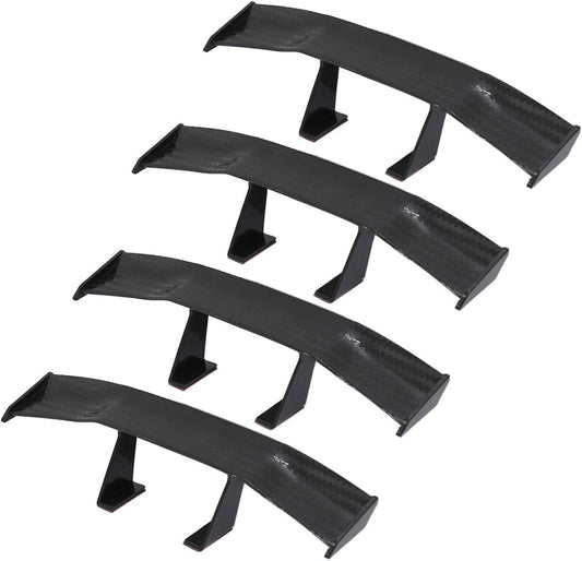 2Pcs Universal Car Mini Spoiler Wing, Auto Car Tail Wing Mini Auto Carbon Fiber Texture Decoration without Perforation Tail Decoration, 6.7 Inch Length (Black)