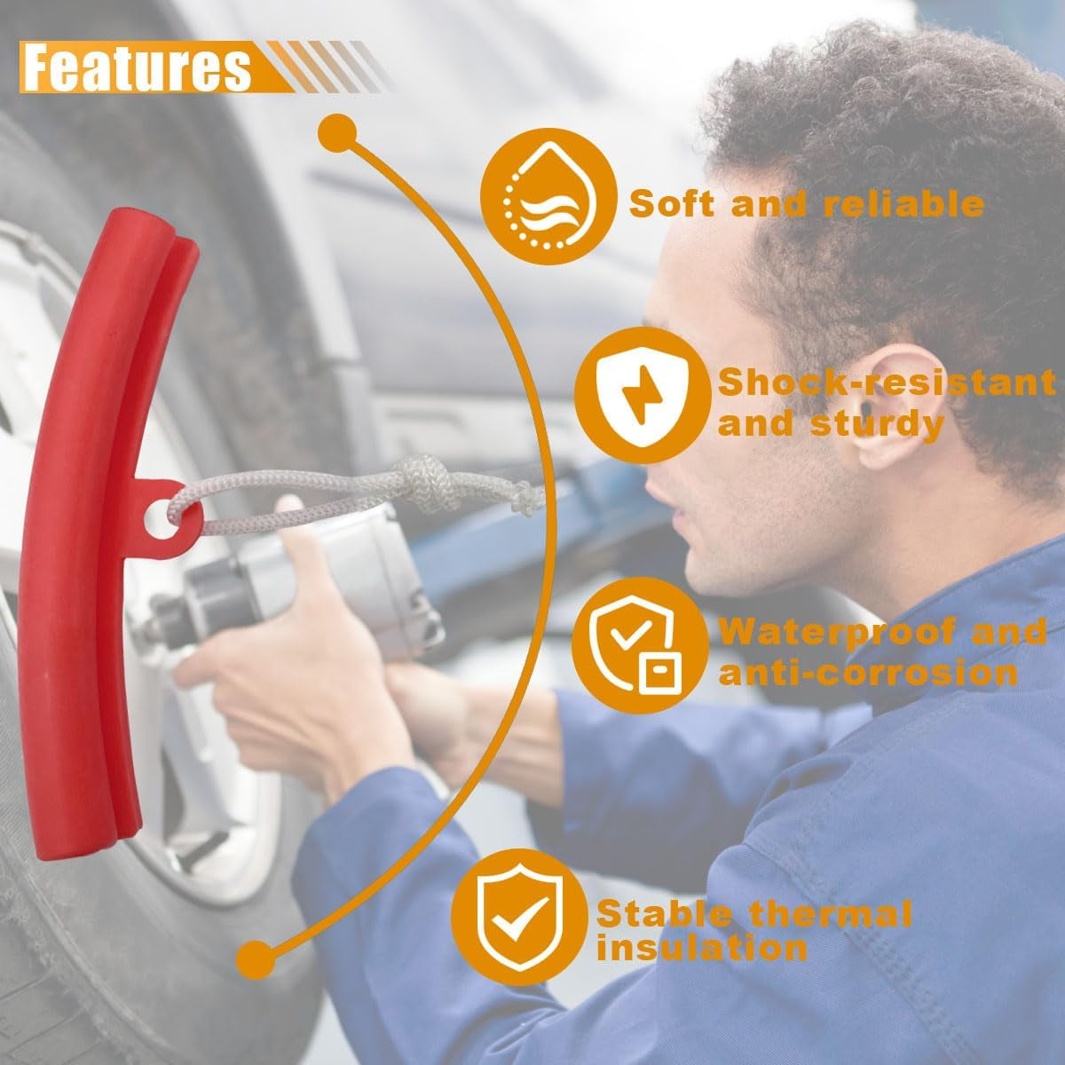 5PCS Car Tire Changing Rim Protector, Tire Changer Guard Edge Savers, Fixing Tire Rim Protective Cover for Wheel Scratch Prevention, Car Accessories for Motorcycle SUV (Red)