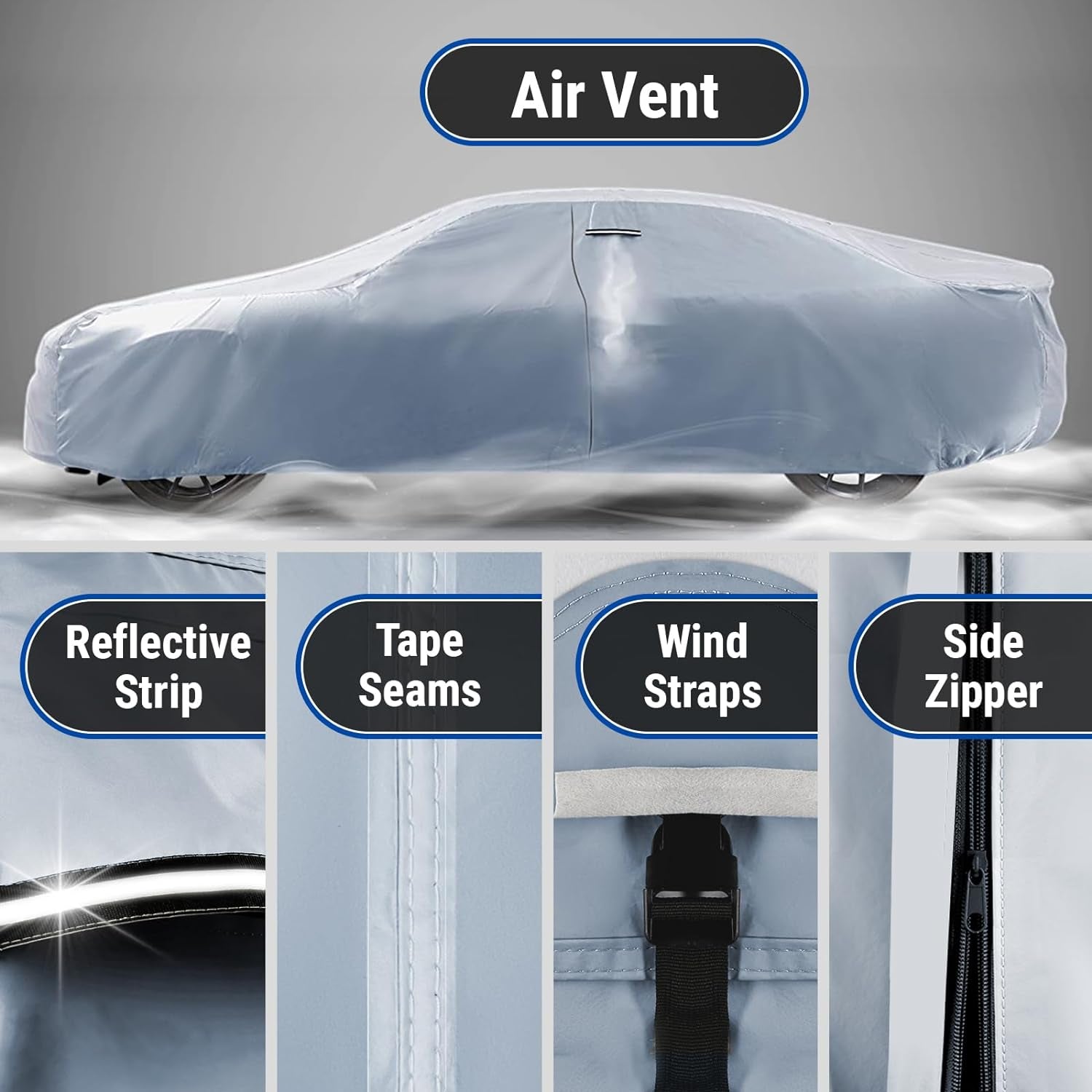 Premium Car Cover for 1967-1969 Plymouth Barracuda Heavy Duty Waterproof All-Weather Automobiles Custom Fit Indoor Outdoor UV Snow Protection Covers with Straps and Bag