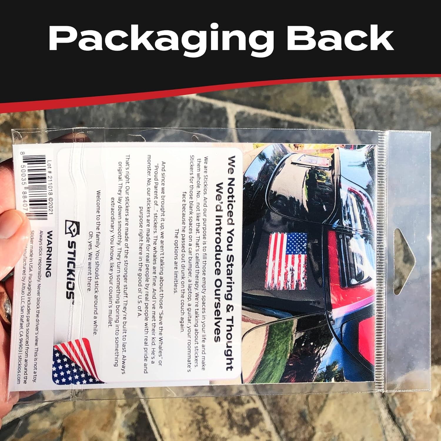 American Flag Decal - Distressed Patriotic Vinyl Bumper Sticker for Cars, Trucks & Vehicle Windows - Made in USA (5.7X3.6 Inches) - SSB