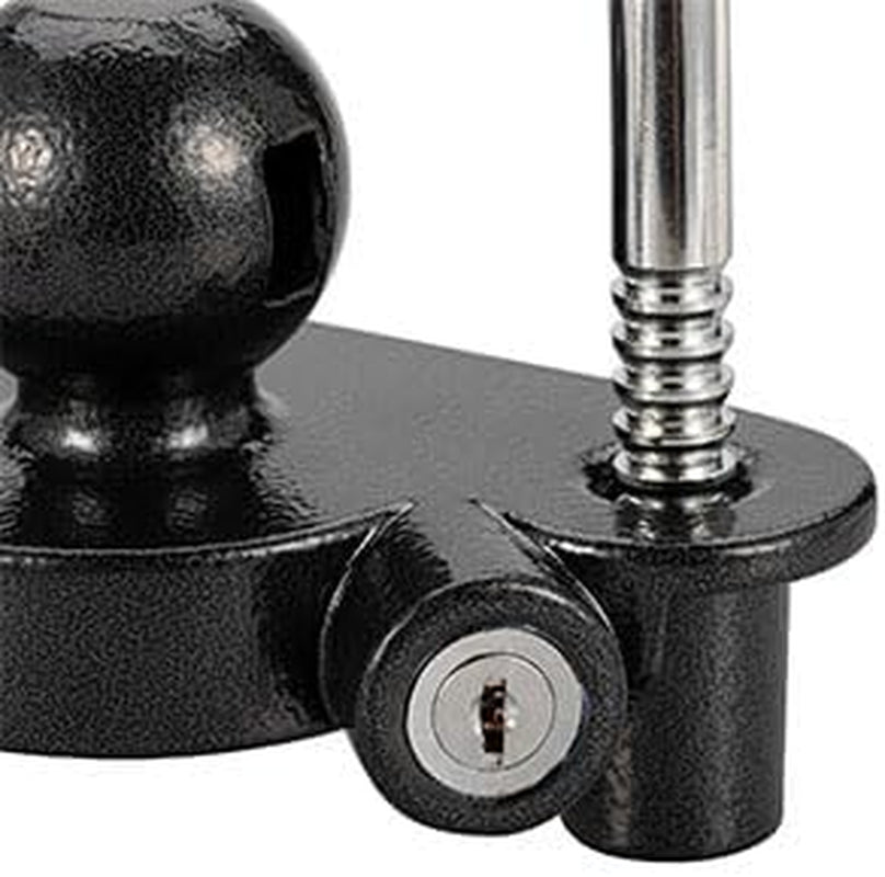 Trailer Hitch Lock Universal Tow Ball Coupler Security Kit Heavy Duty Anti-Theft Protection for Trailer Caravan Horsebox, 2 Keys, Black