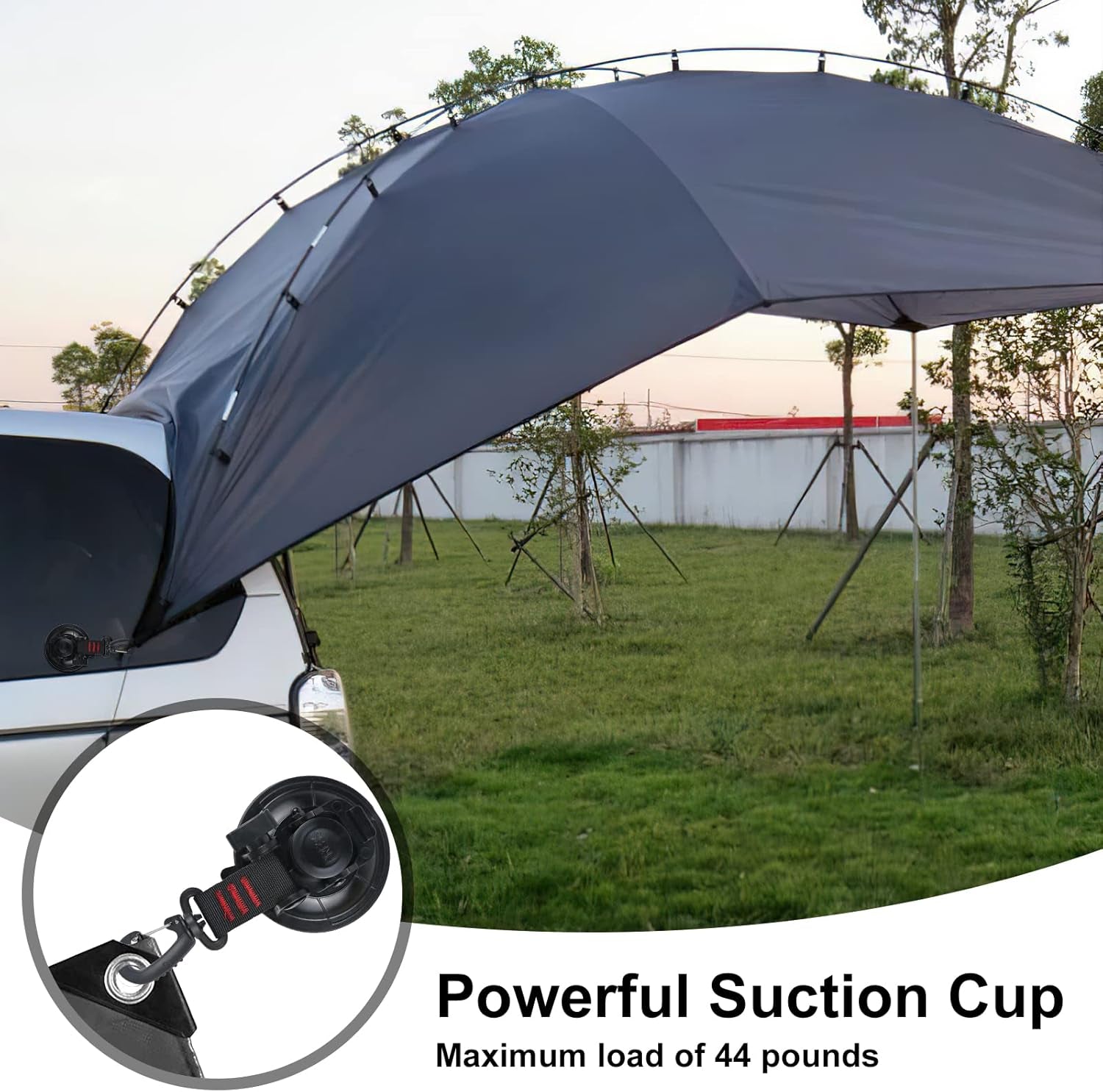Heavy Duty Suction Cup 8Pcs Strong Suction Cups with Hooks and 8Pcs Tarp Clips Deavy Duty Lock Grip for Car Awning Boat Camping Trap Tie Down
