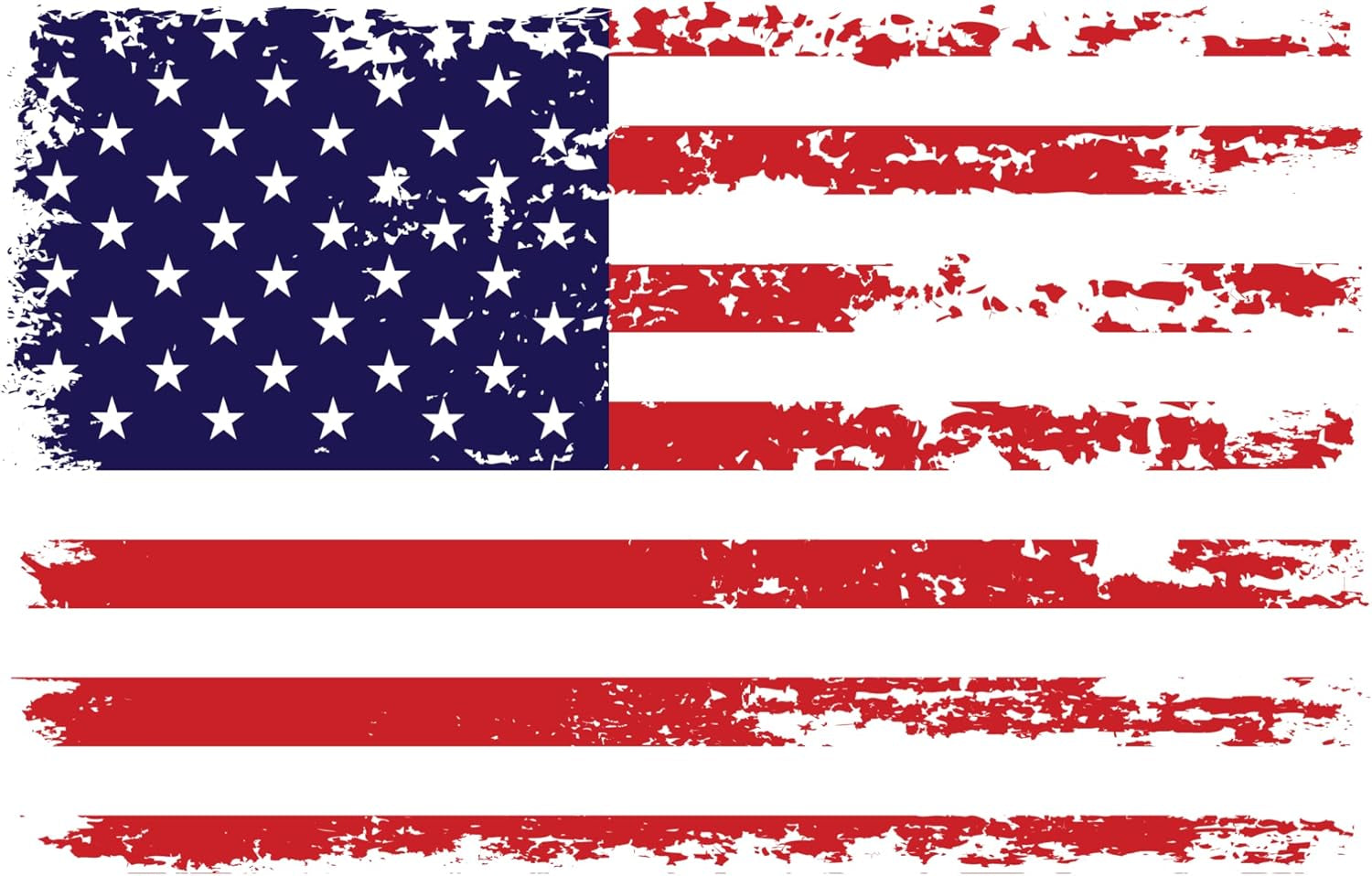 American Flag Decal - Distressed Patriotic Vinyl Bumper Sticker for Cars, Trucks & Vehicle Windows - Made in USA (5.7X3.6 Inches) - SSB
