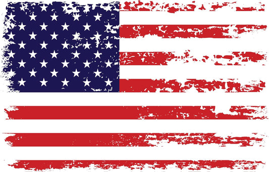American Flag Decal - Distressed Patriotic Vinyl Bumper Sticker for Cars, Trucks & Vehicle Windows - Made in USA (5.7X3.6 Inches) - SSB