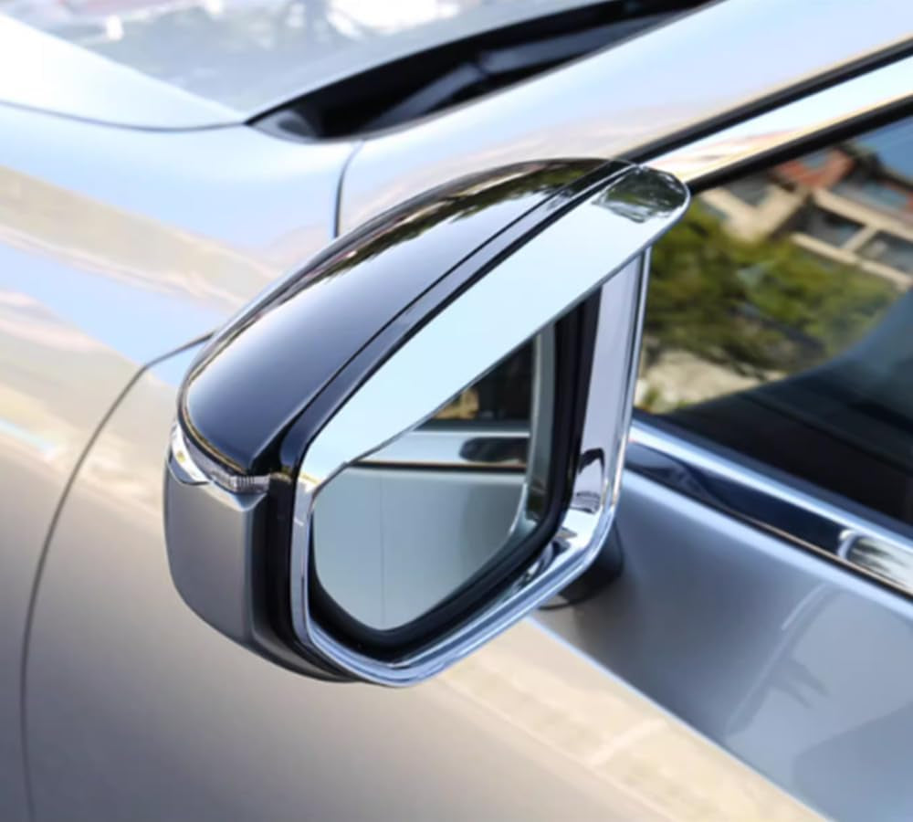 Auto Accessories Fit for Lexus NX 250 350H 450H+ 2022 2023 2024 Rearview Mirror Rain Eyebrow Covers Trim (Chrome Silver) ABS 2PCS