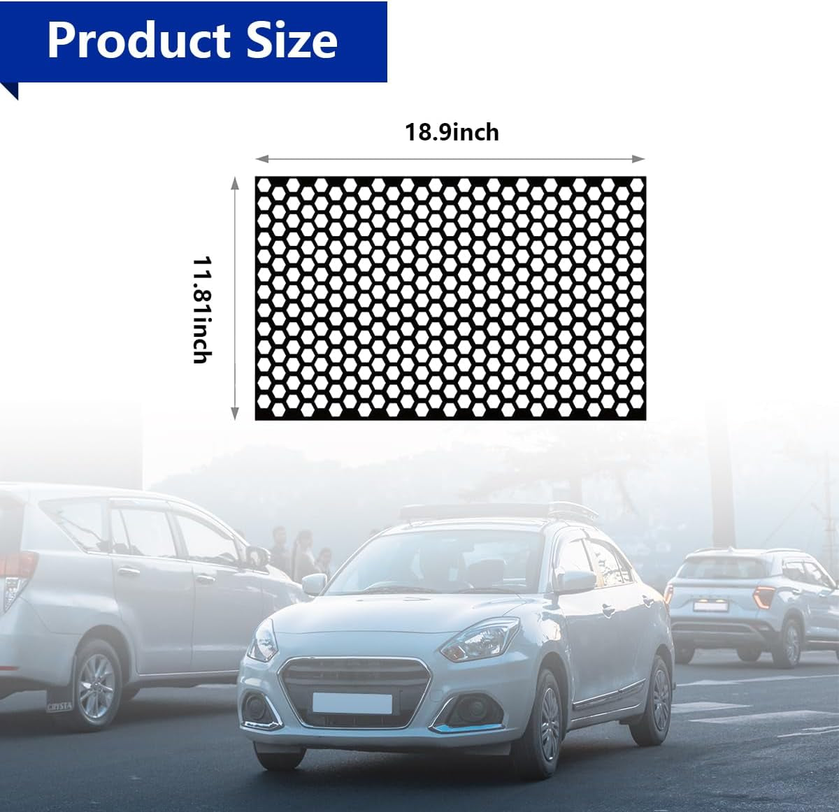 2 Pcs Car Rear Tail Light Lamp Stickers Honeycomb Type Decal, 18.9"×11.8" DIY Self Adhesive Tint Film Taillight Sheet, Universal Car Accessories for Rear Light Cover Trim (Black)