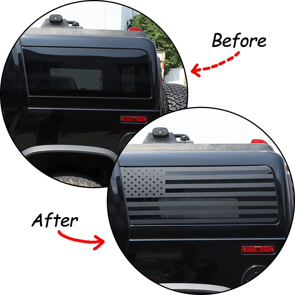 American Flag Vinyl Rear Side Window Decals Compatible with Hummer H2 2003-2009,Window Decals Precut Stickers Exterior Accessories (American Flag)