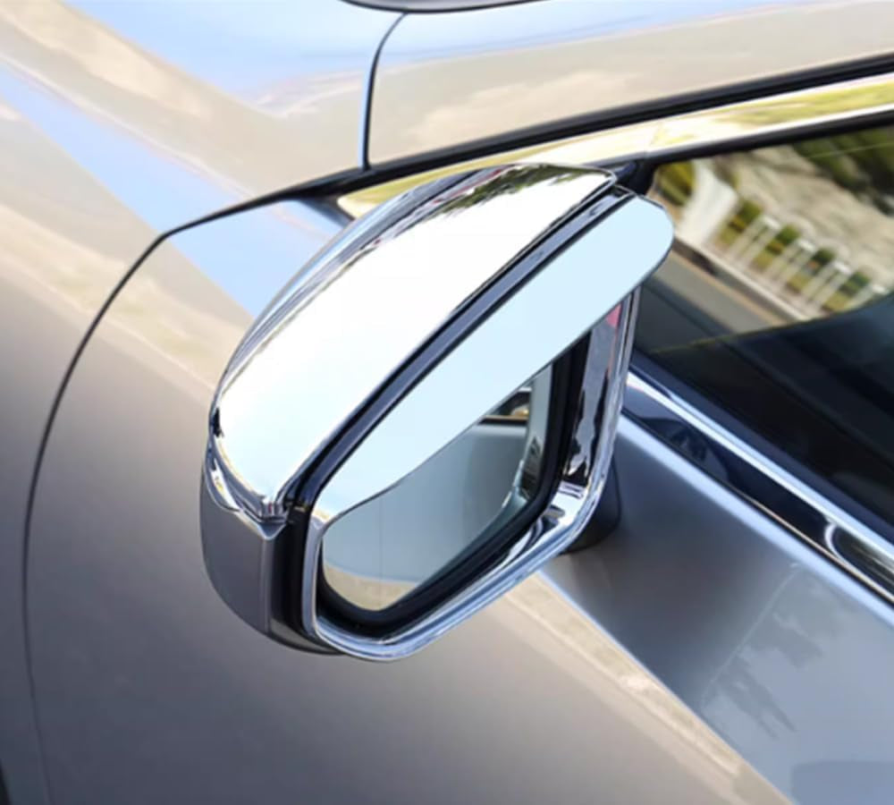 Auto Accessories Fit for Lexus NX 250 350H 450H+ 2022 2023 2024 Rearview Mirror Rain Eyebrow Covers Trim (Chrome Silver) ABS 2PCS