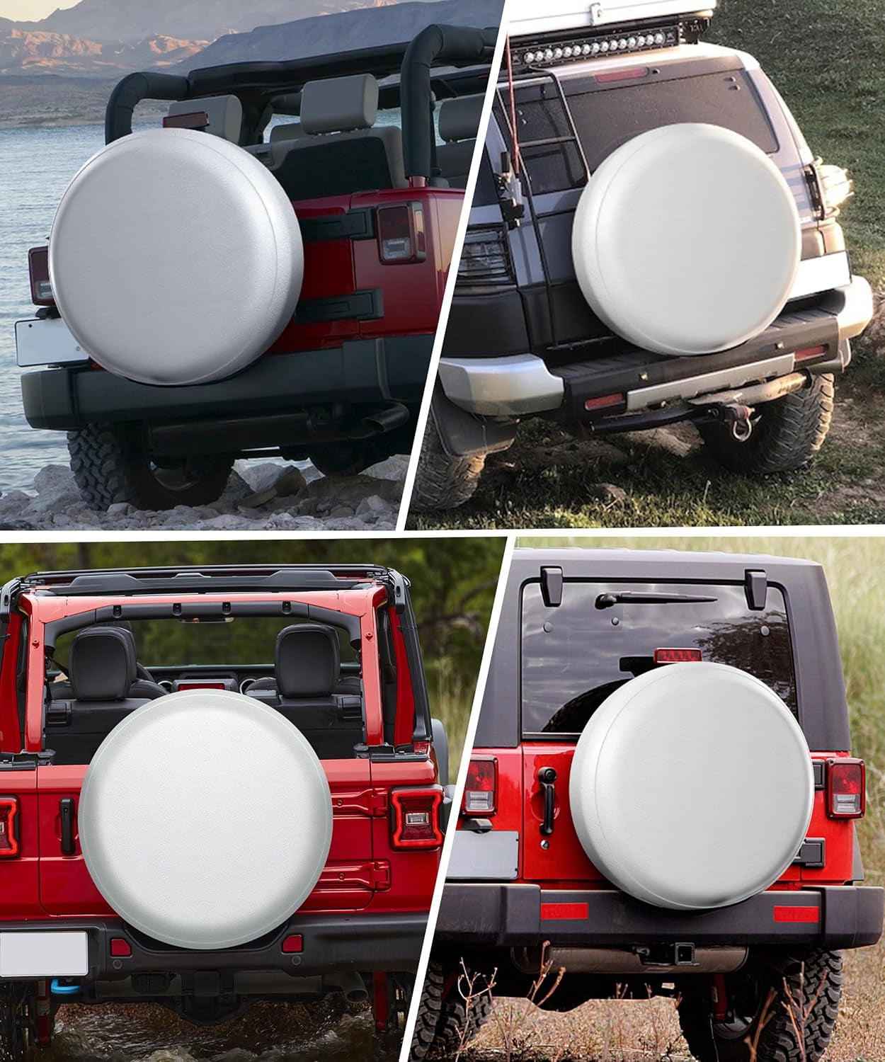 Spare Tire Cover,Camper Spare Tire Cover,Car Accessories Weatherproof Tire Cover,Tire Protectors for Jeep,Trailer,Rv,Suv,Truck (Silver, 13Inch Fits for Tire Diameters 22" - 23")