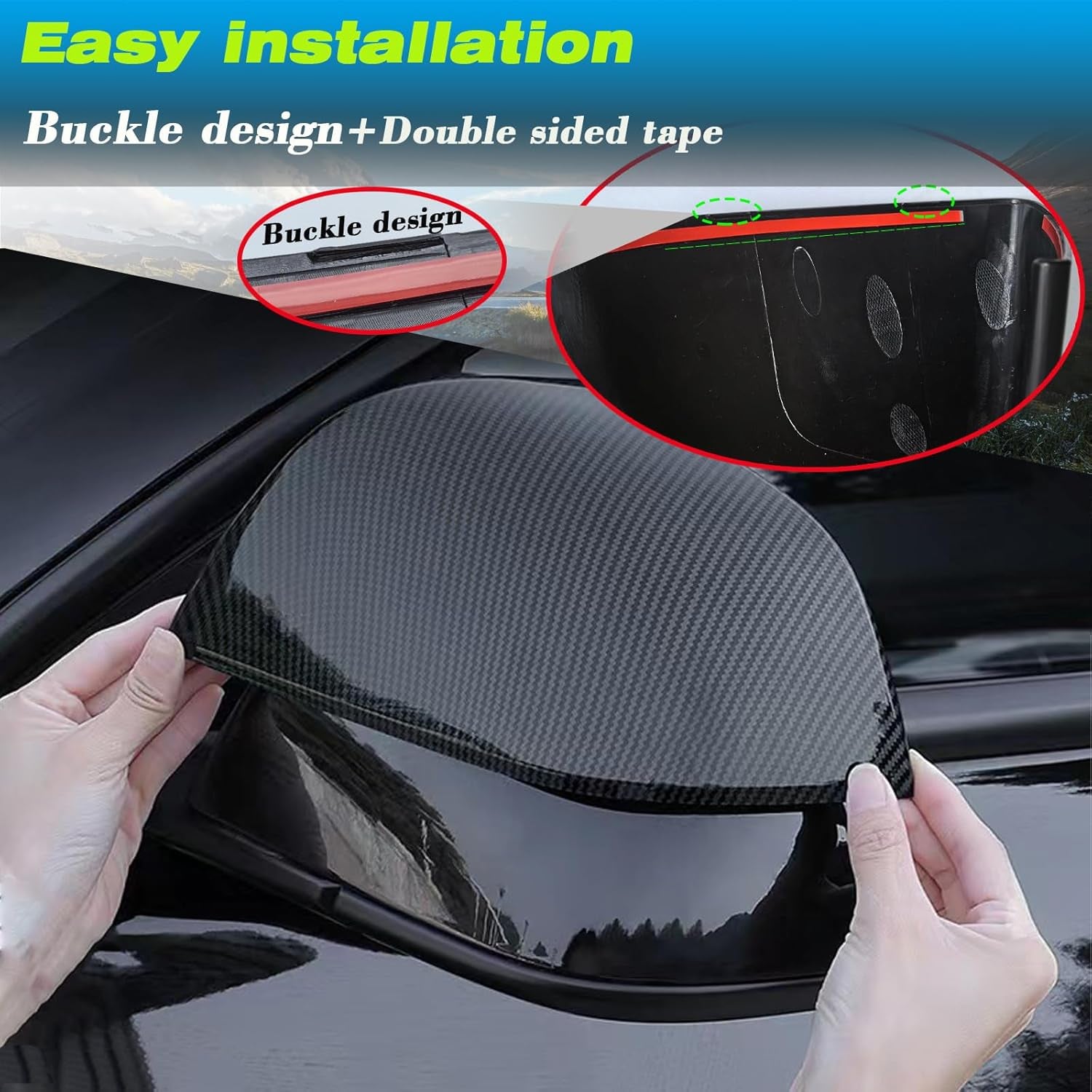 For Tesla Model 3 Rearview Mirror Guard Cover, Side Mirror Cover Exterior Accessories Fit for Tesla Model 3 2017-2025 (Model 3-Matt Black)