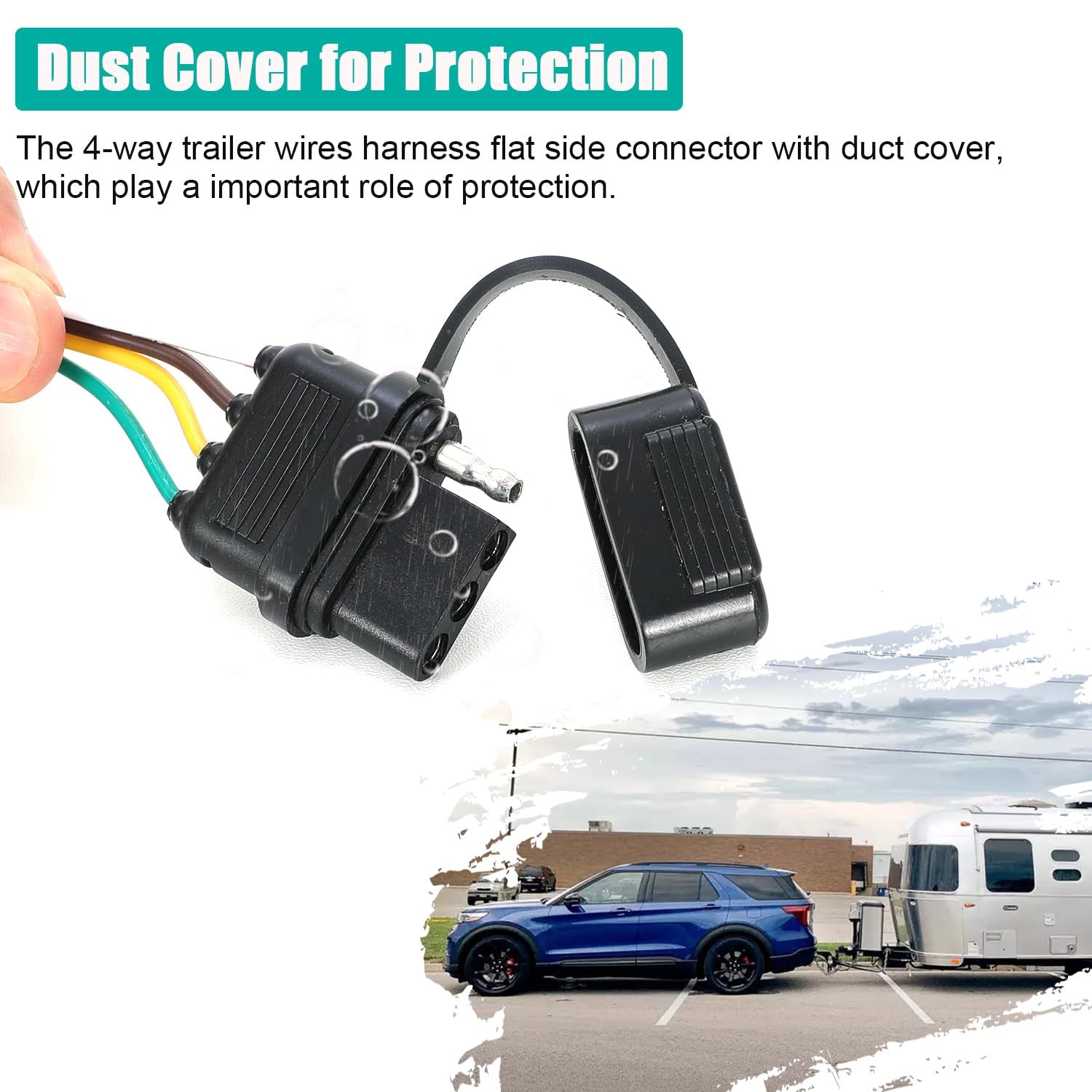 Trailer Wiring Harness Compatible with Ford Explorer(2020-2025), Ford Taurus(2010-2019) and Lincoln MKS(2013-2016), 56093 Custom 4 Pin Trailer Hitch Wiring Towing Harness Kit