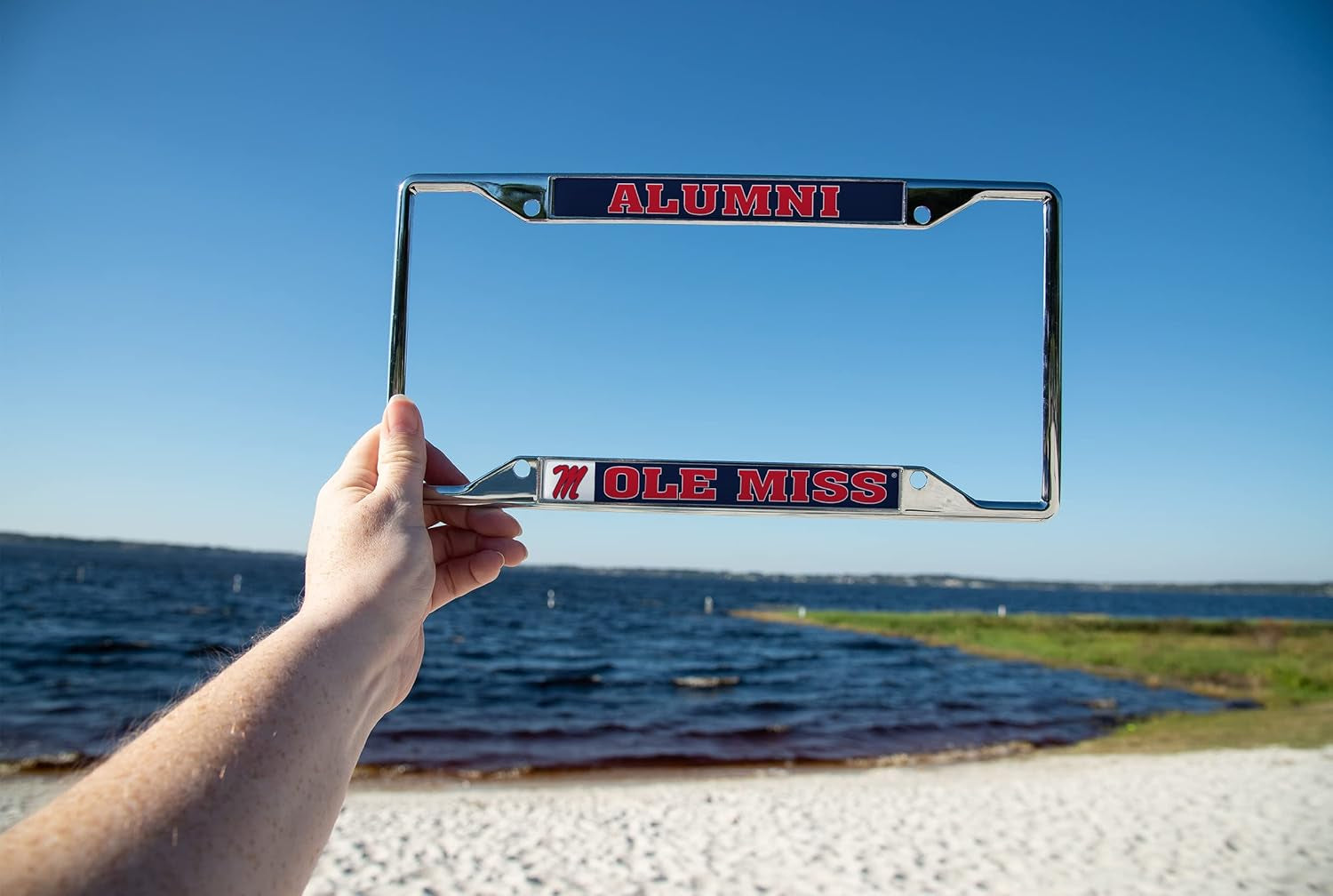 University of Mississippi Rebels Ole Miss U of M Metal License Plate Frame for Front or Back of Car Officially Licensed (Alumni)