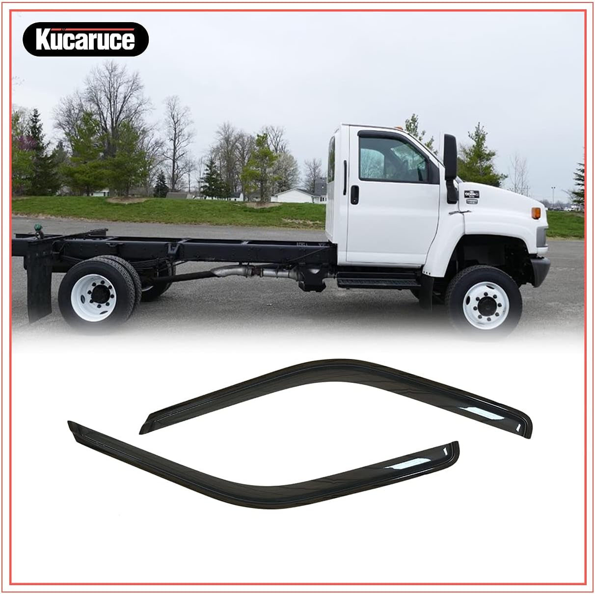 92455 Side Window Wind Vent Deflector, 2Pc Out-Channel Nice Rain Guards Set, Window Visor Fit for 96-20 Chevrolet Express/Gmc Savana 1500/2500/3500 Van,03-09 Kodiak/Topkick C4500/C5500