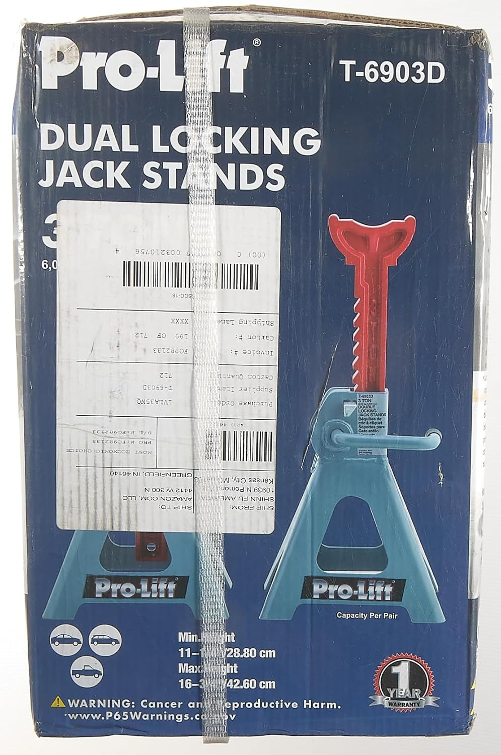 T-6903D Double Pin Jack Stands - 3 Ton